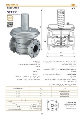 تصویر رگلاتور فشار گاز | SET251